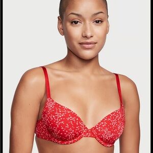 Victoria's Secret Red Heart Pattern Bra